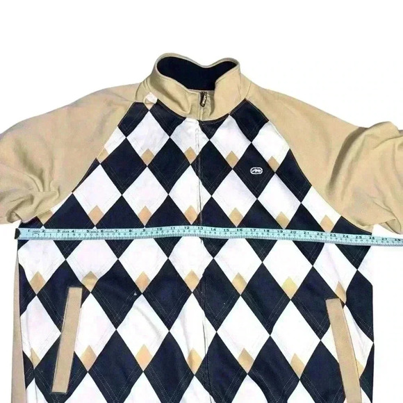 Y2K  Ecko Unltd Track Jackets Men’s XL Check Cut Sew Beige Skater Relaxed 2000s - Picture 7 of 11